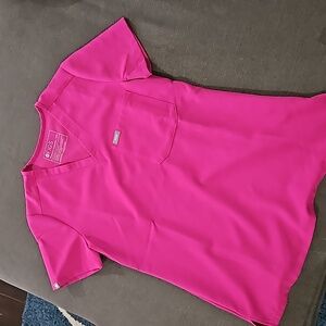 FIGS Catarina Scrub Top- RASPBERRY SORBET- XXS